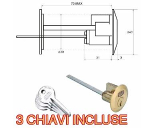 Cilindro STACCATO WALLY 3 chiavi
