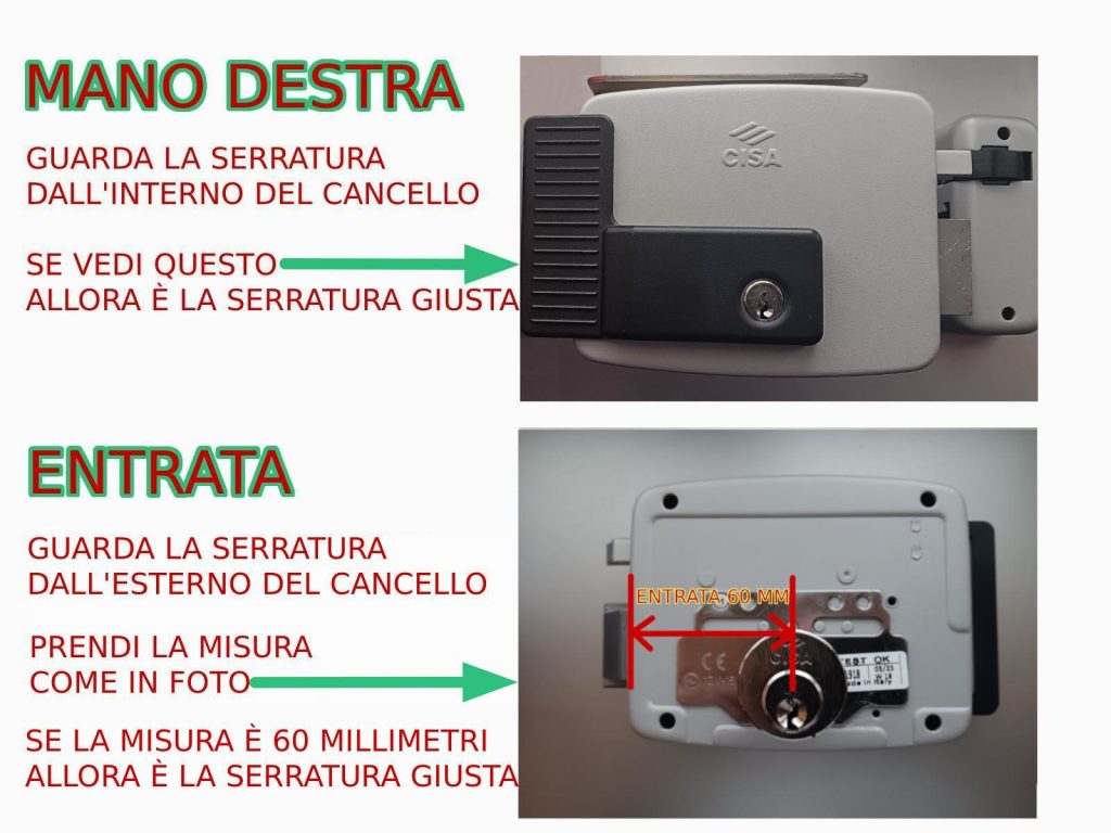 serratura elettrica mano destra 11721-60-1